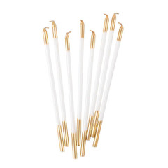 Birthday Candle Slims, White & Gold