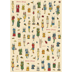 Paper Dolls Wrapping Paper