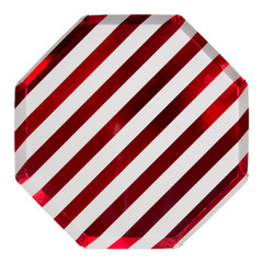 Red Stripes Plate, Large