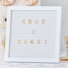Peg Letter Board, White and Gold