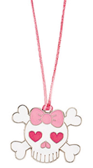Pink Skull and Crossbone Necklace