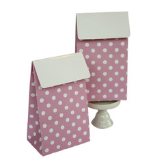 Favor Box, Pink and White Polka Dots
