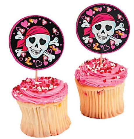 Pink Pirate Treat Toppers