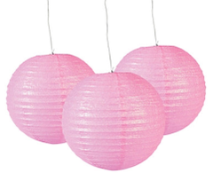 Glitter Paper Lanterns, Pink