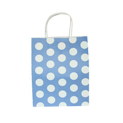Party Bag, Aqua Blue Polka Dots, Large