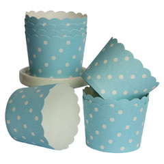 [SALE] Baking / Treat cups, blue and white polka dots