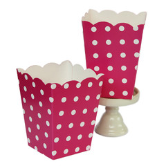 Popcorn Box, Hot Pink Polka Dots