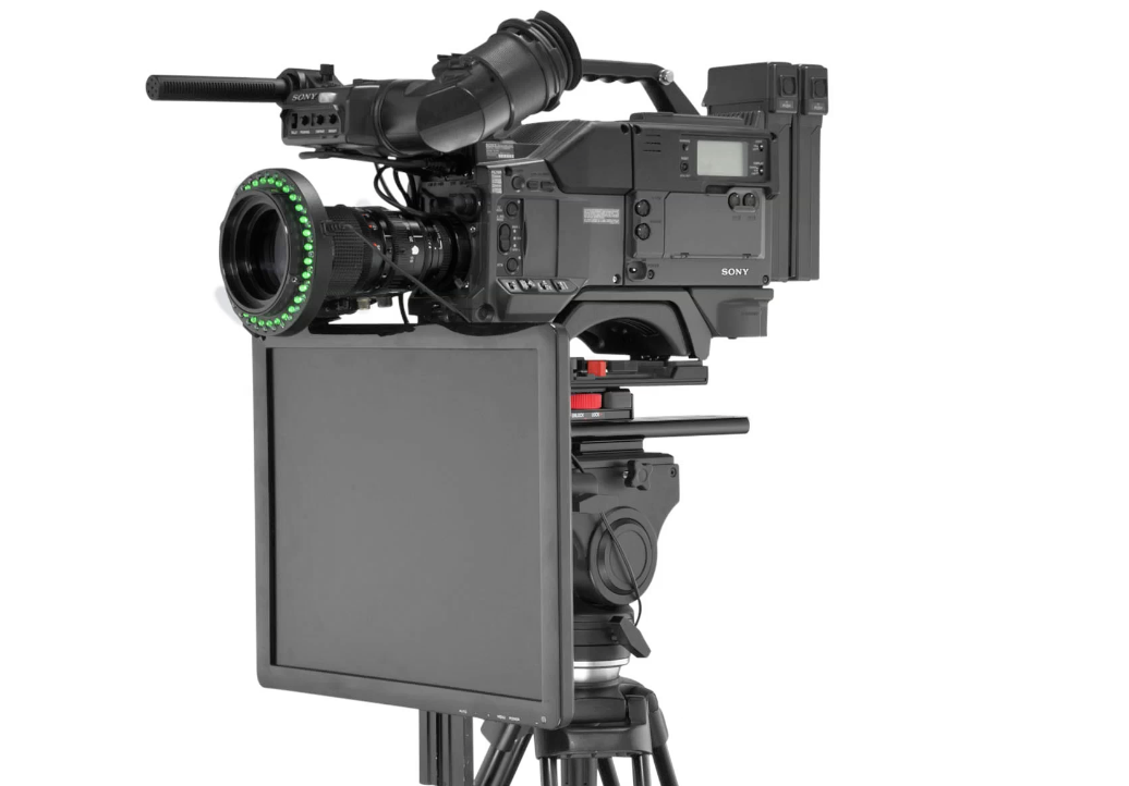 Undercamera Teleprompter - PrompterPeople with Freesoftware - Side Angled