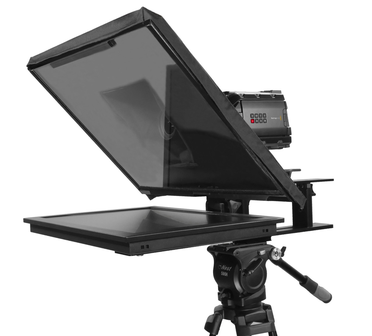 Q-Gear Pro Large Camera Teleprompter Angled
