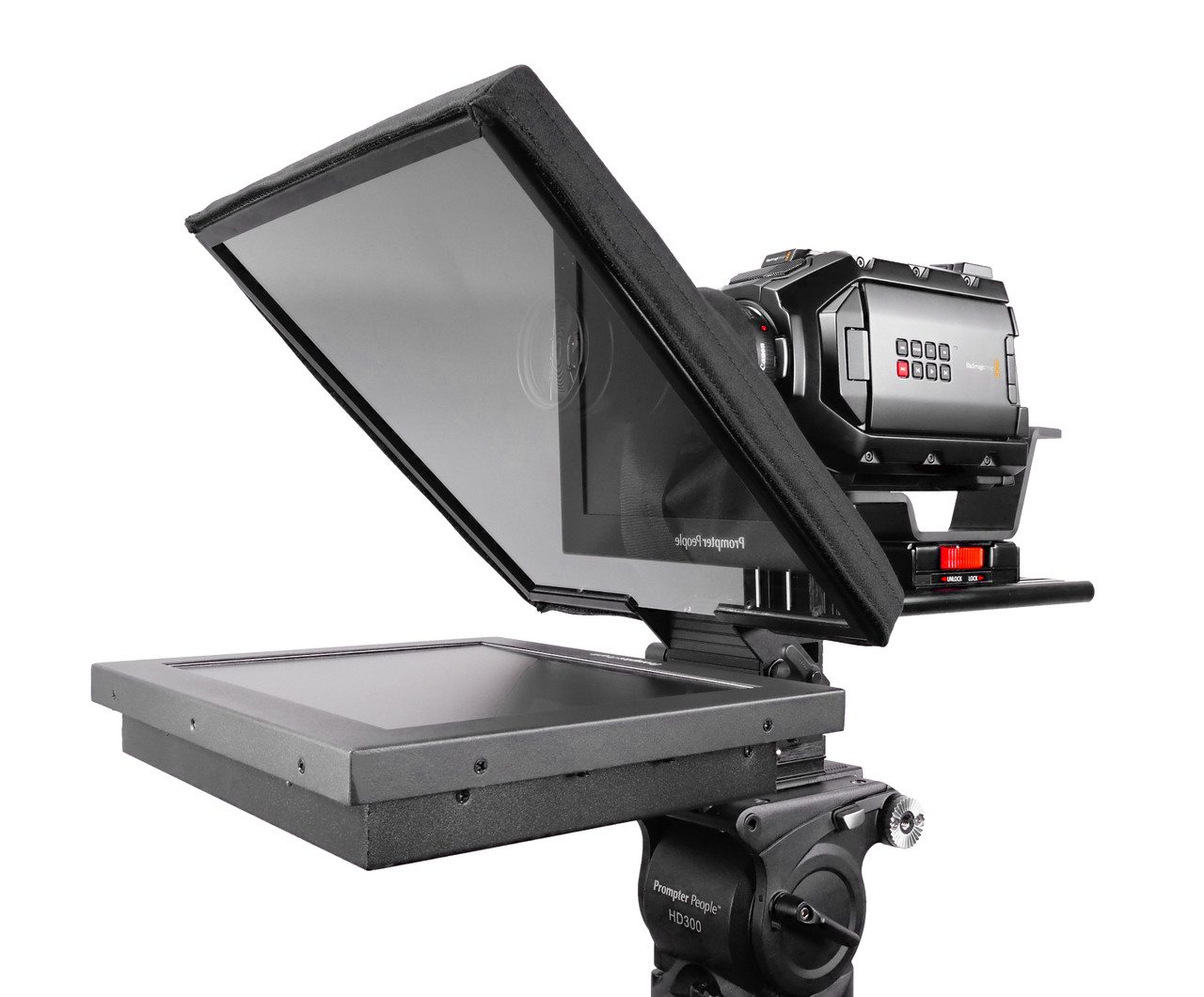 UltraFlex 12 Inch iPad Pro, HighBright 1000 NIT Monitor, and Free Teleprompter Software - Pictured with HighBright 12" Monitor - Angled