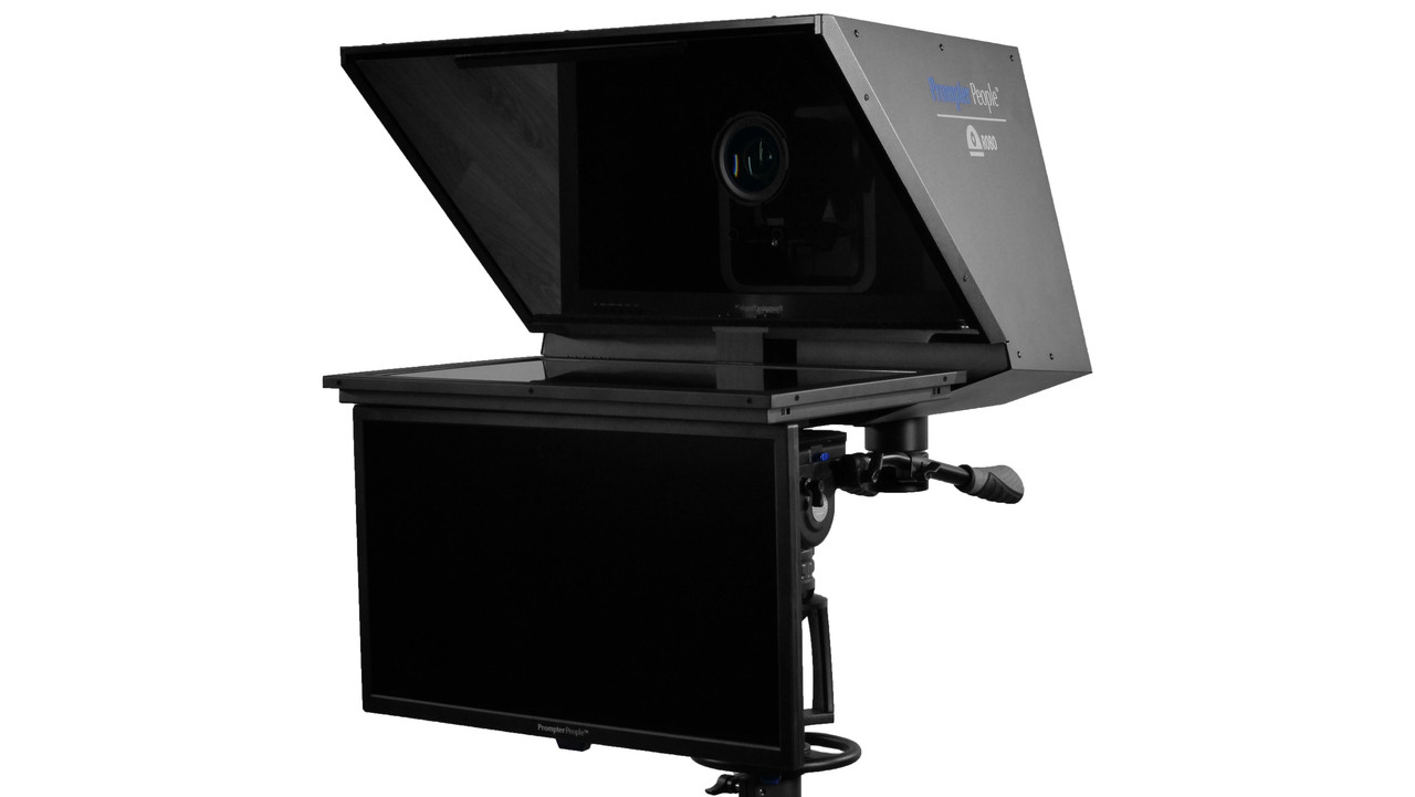 Robo 24" 400 NIT - 1000 NIT 3G-SDI | HDMI | VGA | Composite | 4-PIN XLR Locking Power Prompting Monitor with 24" 3G-SDI RGB IPS Color Accurate Talent Monitor - Side A Sony FR7 PTZ Teleprompter