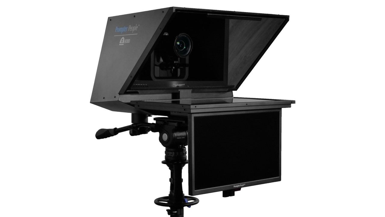 Robo 24" HB 400 NIT - 1000 NIT 3G-SDI | HDMI | VGA | Composite | 4-PIN XLR Locking Power Prompting Monitor with 21.5" 3G-SDI RGB IPS Color Accurate Talent Monitor - Sony FR7 PTZ Teleprompter