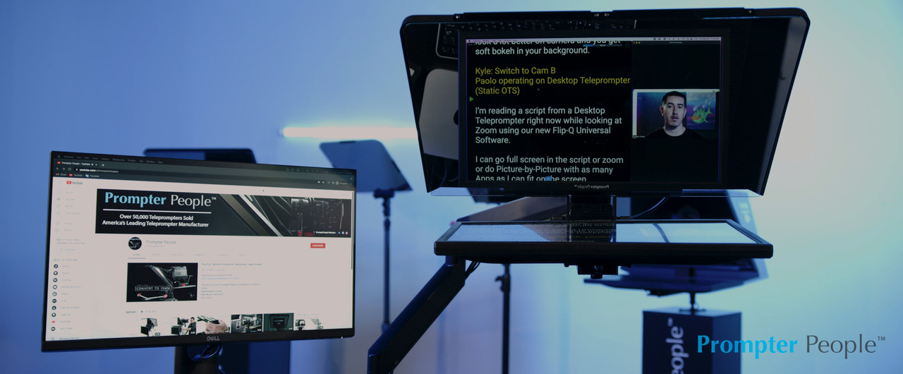 TeleScroll Live-Streaming Prompter Software - In use A