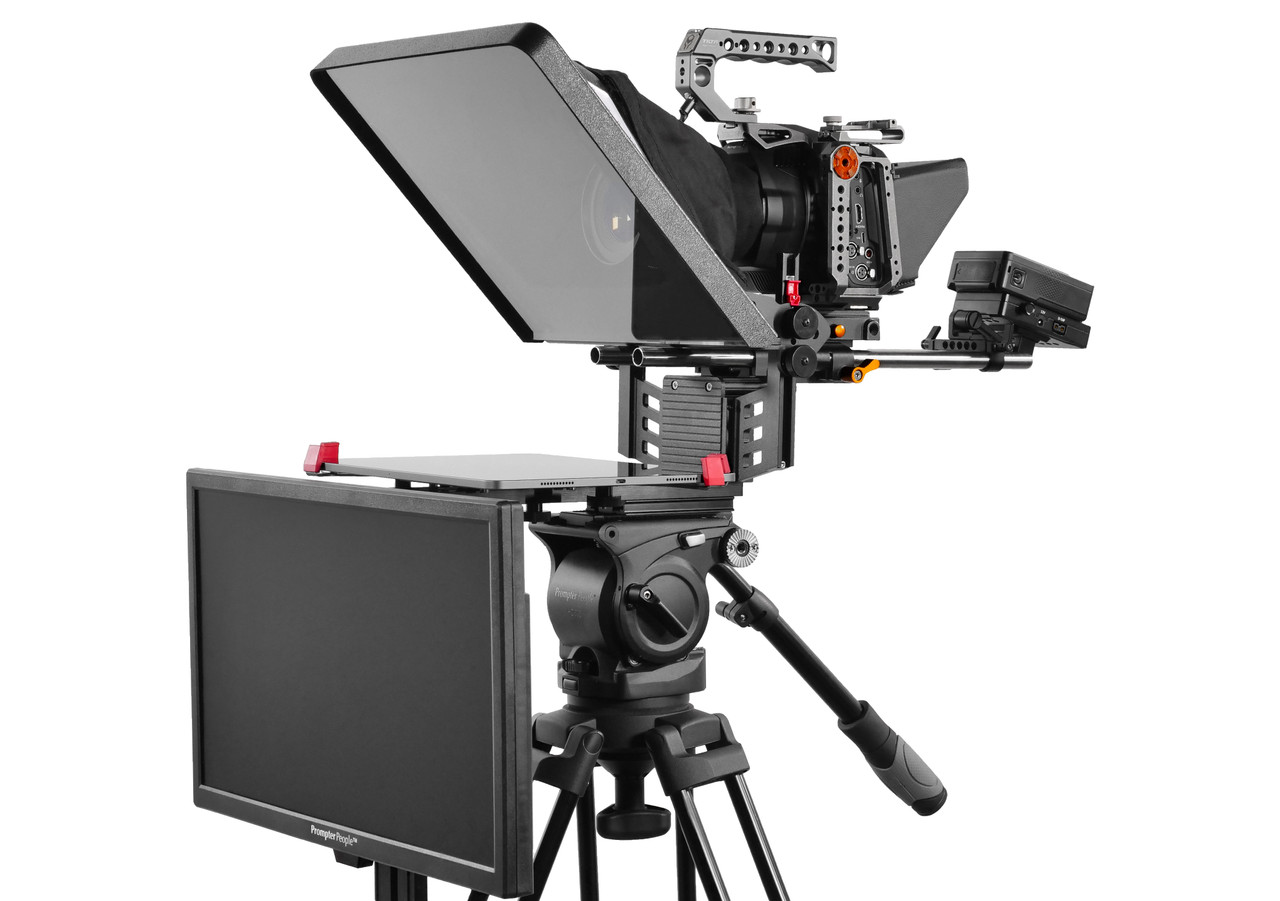 ProLine Plus 12 inch iPad | TABLET with 21.5 inch iPad Talent Monitor Teleprompter | 15mm Rail mount