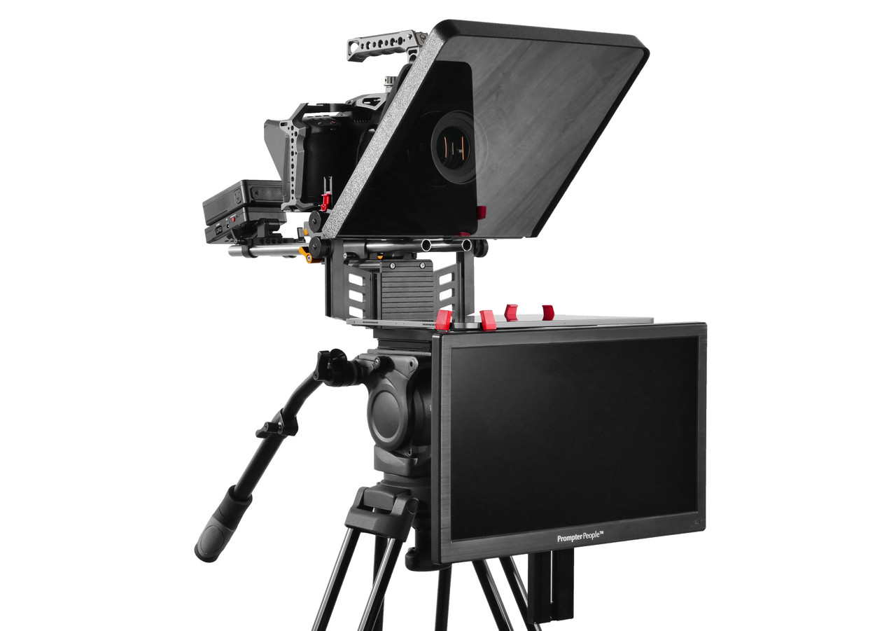 ProLine Plus 12 inch iPad | TABLET with 15.6 inch iPad Talent Monitor Teleprompter | 15mm Rail mount