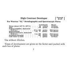 High Contrast Developer Formula D-19 - Free Download