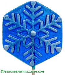 Snowflake Blue Frosted Lollipop