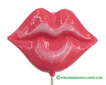 Hot Lips Frosted Pink Lollipop