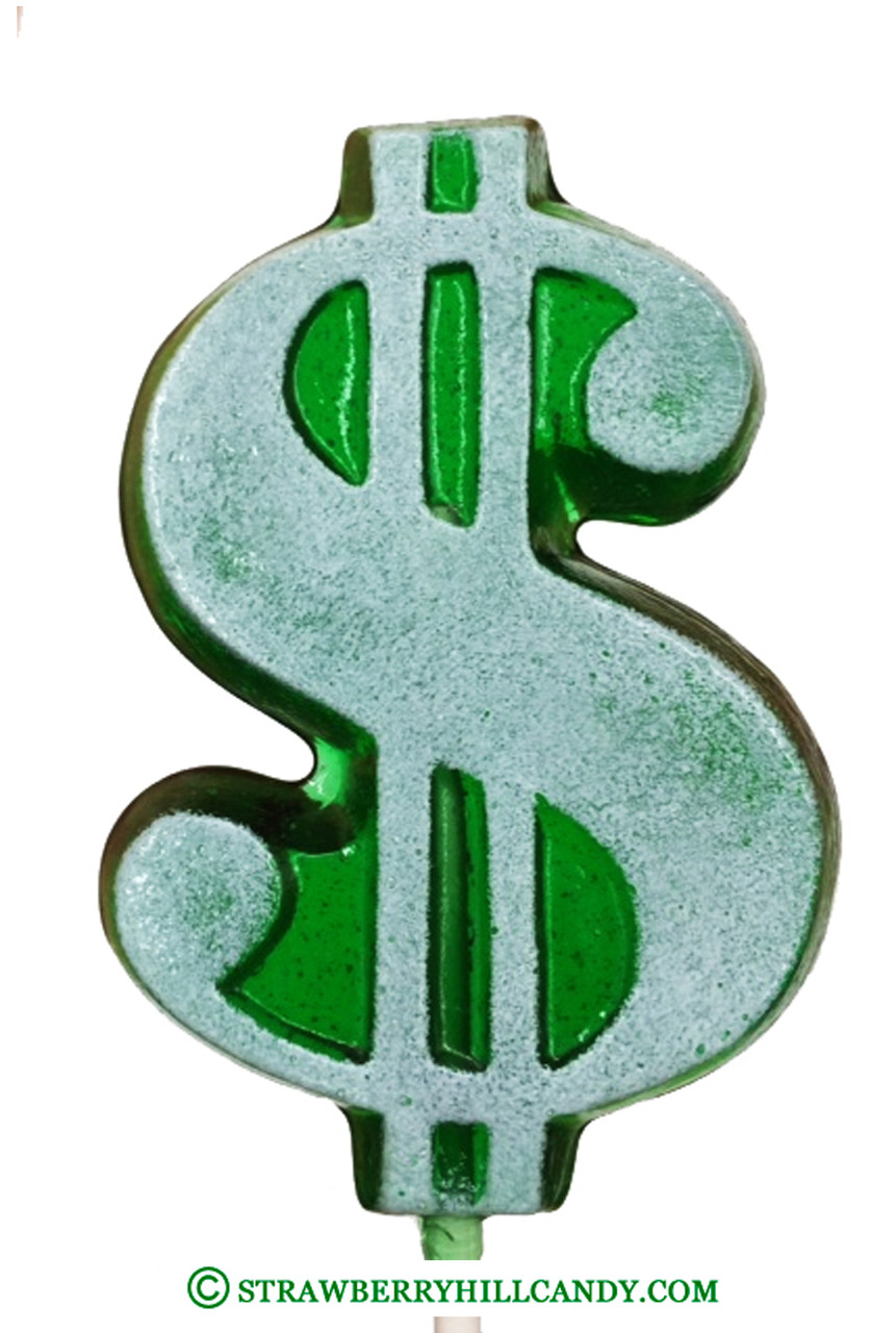 dollar sign frosted lollipop
