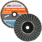 2"  Quick Change Flap Discs | Type S | 36 Grit Zirconia | LVA FD2-36ZS