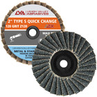 2"  Quick Change Flap Discs | Type S | 120 Grit Zirconia | LVA FD2-120ZS