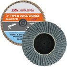 3"  Quick Change Flap Discs | Type R | 36 Grit Zirconia | LVA FD3-36ZR