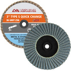 3"  Quick Change Flap Discs | Type S | 36 Grit Zirconia | LVA FD3-36ZS