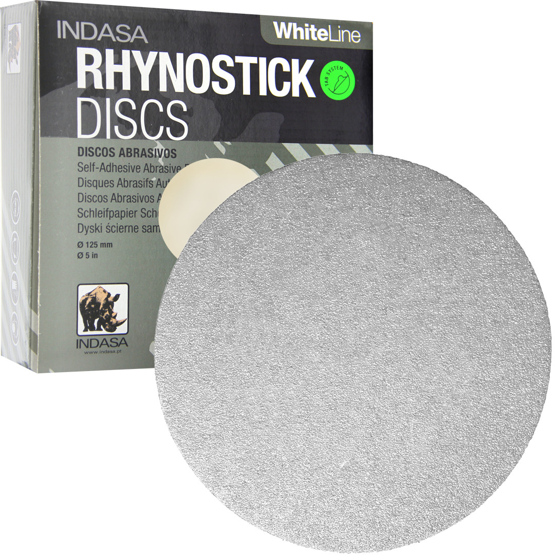 Indasa 50-180 | 5" Solid Rhynostick PSA Discs (Box of 100) | 180 Grit AO  Plus