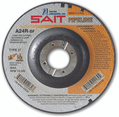 5" x 1/8" x 7/8" A24R T27 Pipeline Wheel | Sait 22040