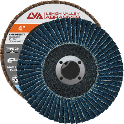 4" x 5/8" Zirconia Flap Disc Type 27 Flat | 40 Grit T27 | LVA CFFAS40S040ZX