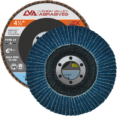 4.5" x 7/8" Zirconia Flap Disc Type 27 Flat | 36 Grit T27 | LVA CFFAS45S036ZX