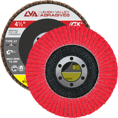 4.5" x 7/8" Ceramic Flap Disc Type 27 Flat | 60 Grit T27 | LVA CFFAS45S060CP