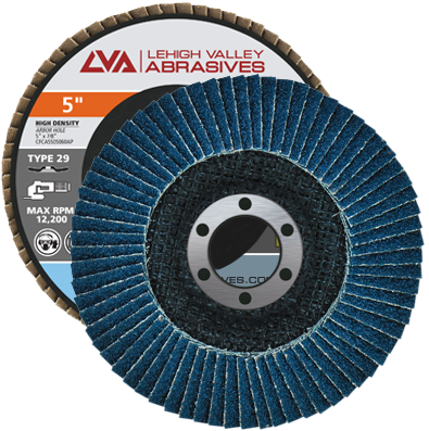 5" x 7/8" Zirconia High Density Flap Disc Type 29 Conical | 40 Grit T29 | LVA CFCAS50J040ZX