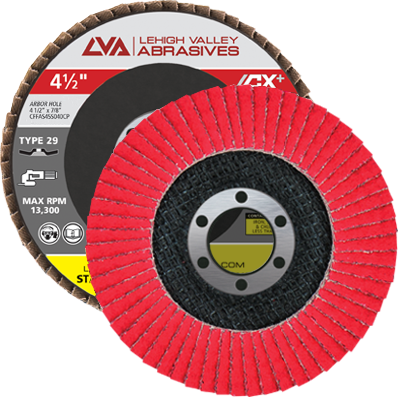 4.5" x 7/8" Ceramic Flap Disc Type 29 Conical | 60 Grit T29 | LVA CFCAS45S060CP