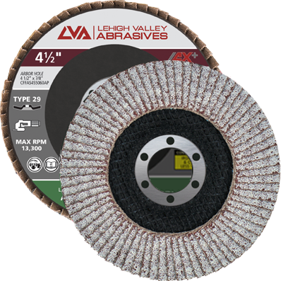 4 1/2" x 7/8" Flap Disc for Aluminum Type 29 Conical | 40 Grit T29 | LVA CFCAS45S040AP