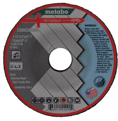 4.5" x 1/4" x 5/8"-11 CA46U T27 Grinding Wheel | Metabo M-Calibur US655290000