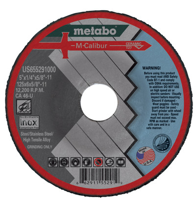 5" x 1/4" x 5/8"-11 CA46U T27 Grinding Wheel | Metabo M-Calibur US655291000