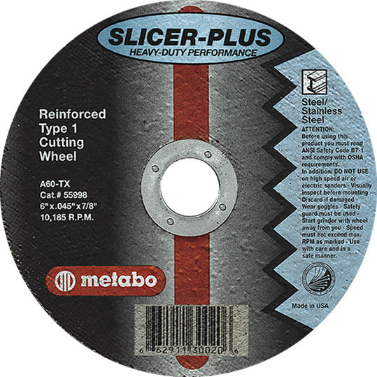 Metabo Slicer Plus 655993000 | 5" x .045" x 7/8" A60TX T1 Cut-Off Wheel