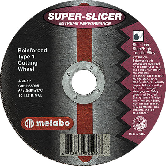 METABO ORIGINAL SLICER 6/" CUT-OFF WHEEL A60TZ TYPE1 Stainless Steel,Steel