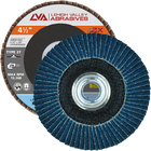4.5" x 5/8"-11 Threaded Zirconia Flap Disc Type 27 Flat | 36 Grit T27 | LVA CFFAS45S036ZX