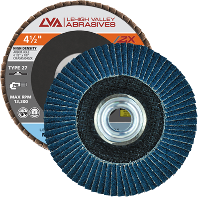 4.5" x 5/8"-11 Threaded Zirconia High Density Flap Disc Flat | 40 Grit T27 | LVA CFFAS45J040ZX