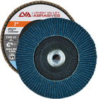 7" x 5/8"-11 Threaded Zirconia Flap Disc Type 27 Flat | 36 Grit T27 | LVA CFFTS70S036ZX