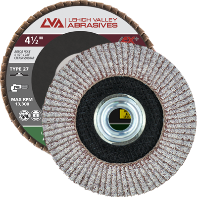 4.5" x 5/8"-11 Threaded Flap Disc for Aluminum Type 27 Flat | 40 Grit T27 | LVA CFFAS45S040AP