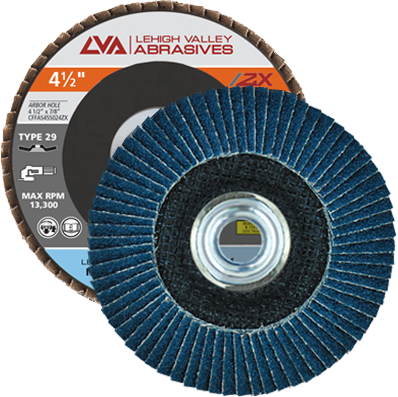 4.5" x 5/8"-11 Threaded Zirconia Flap Disc Type 29 Conical | 36 Grit T29 | LVA CFCTS45S036ZX