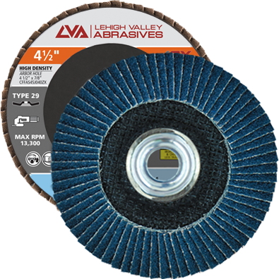 4.5" x 5/8"-11 Threaded Zirconia High Density Flap Disc Conical | 120 Grit T29 | LVA CFCTS45J120ZC