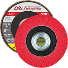 4.5" x 5/8"-11 Threaded Ceramic Flap Disc Type 29 Conical | 60 Grit T29 | LVA CFCAS45S060CP