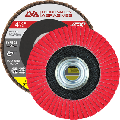 4.5" x 5/8"-11 Threaded Ceramic Flap Disc Type 29 Conical | 120 Grit T29 | LVA CFCAS45S120CP
