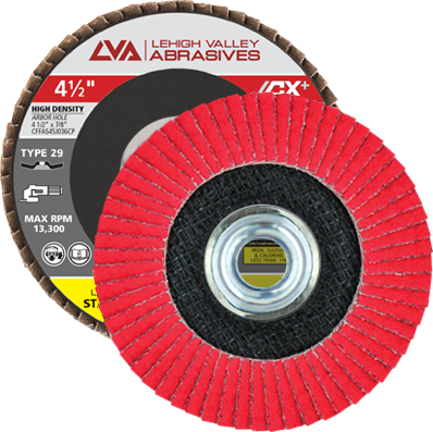 4.5" x 5/8"-11 Threaded Ceramic High Density Flap Disc Conical | 40 Grit T29 | LVA CFCAS45J040CP