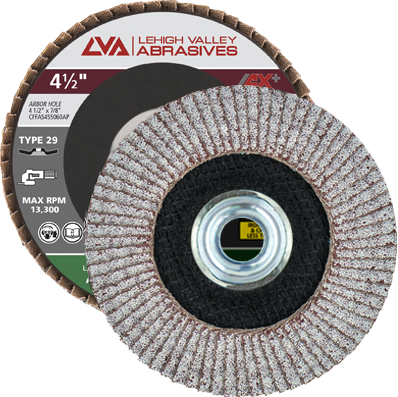 4 1/2" x 5/8"-11 Threaded Flap Disc for Aluminum Conical | 40 Grit T29 | LVA CFCAS45S040AP