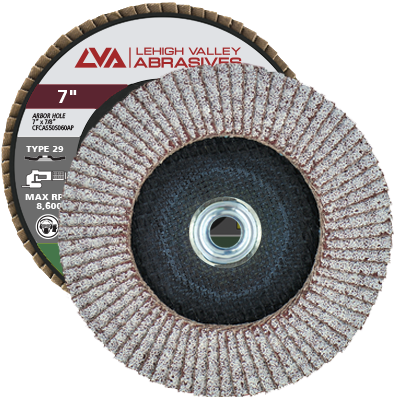 7" x 5/8"-11 Threaded Flap Disc for Aluminum Conical | 40 Grit T29 | LVA CFCAS70S040AP